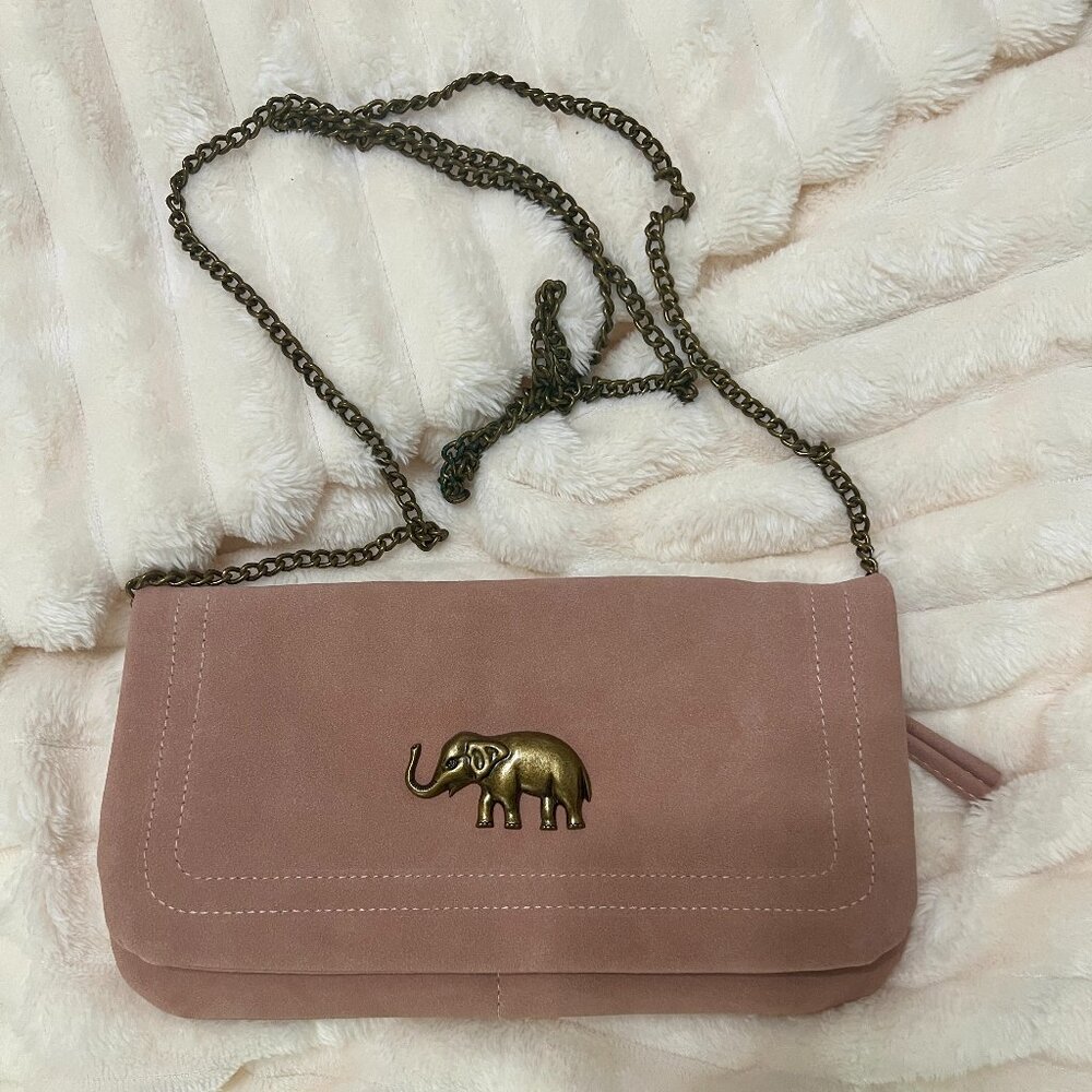 Francesca's Suede like elephant logo purse